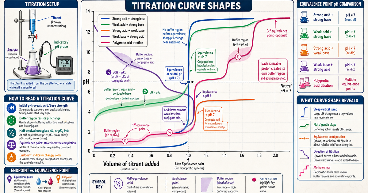 Titration Profile Chemistry: Titration Curve Shapes Infographic | LivePhysics™