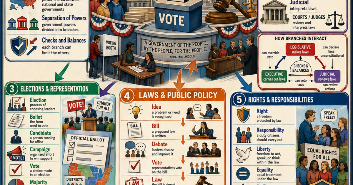 Civic Vocabulary Visual Guide Infographic | LivePhysics™