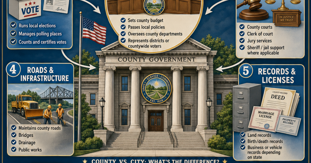 County Entity Civics: County Government Infographic | LivePhysics™