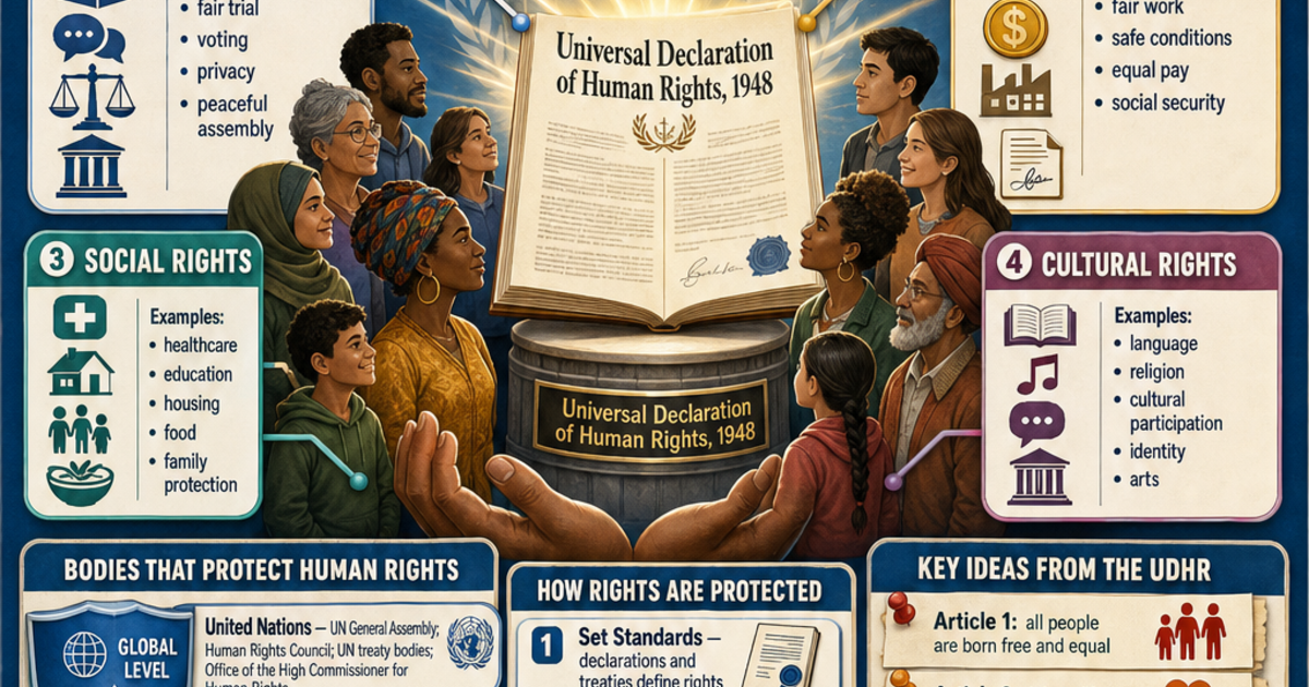 Civics: Human Rights and the UN Declaration Infographic | LivePhysics™