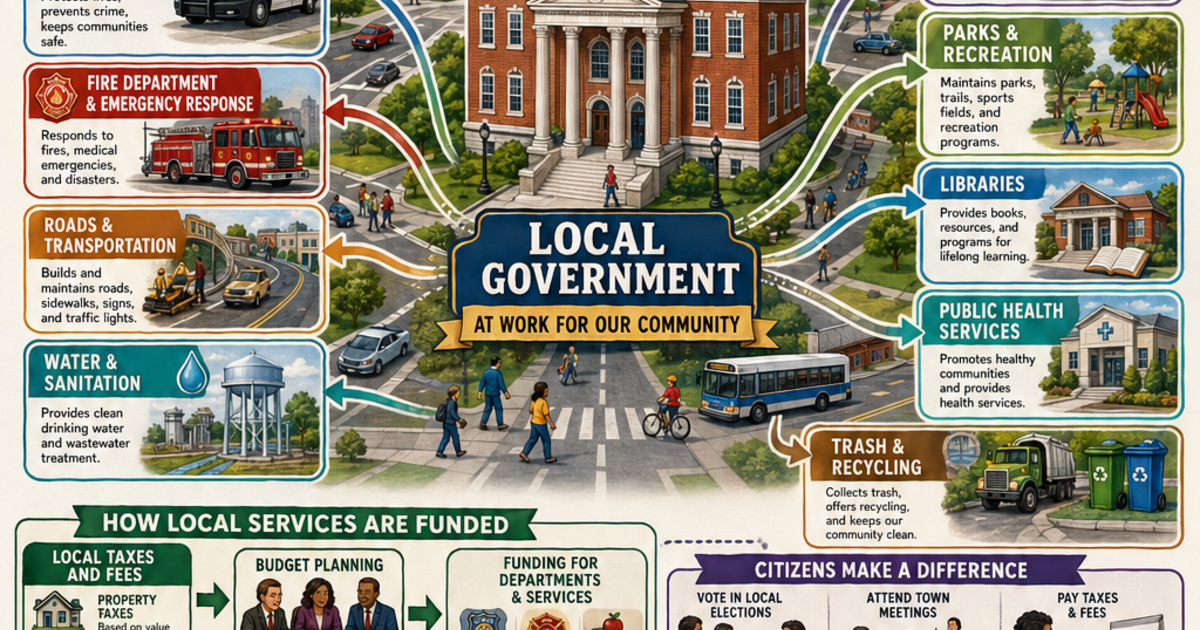Local Gov Services Local Government and Community Services Infographic | LivePhysics™