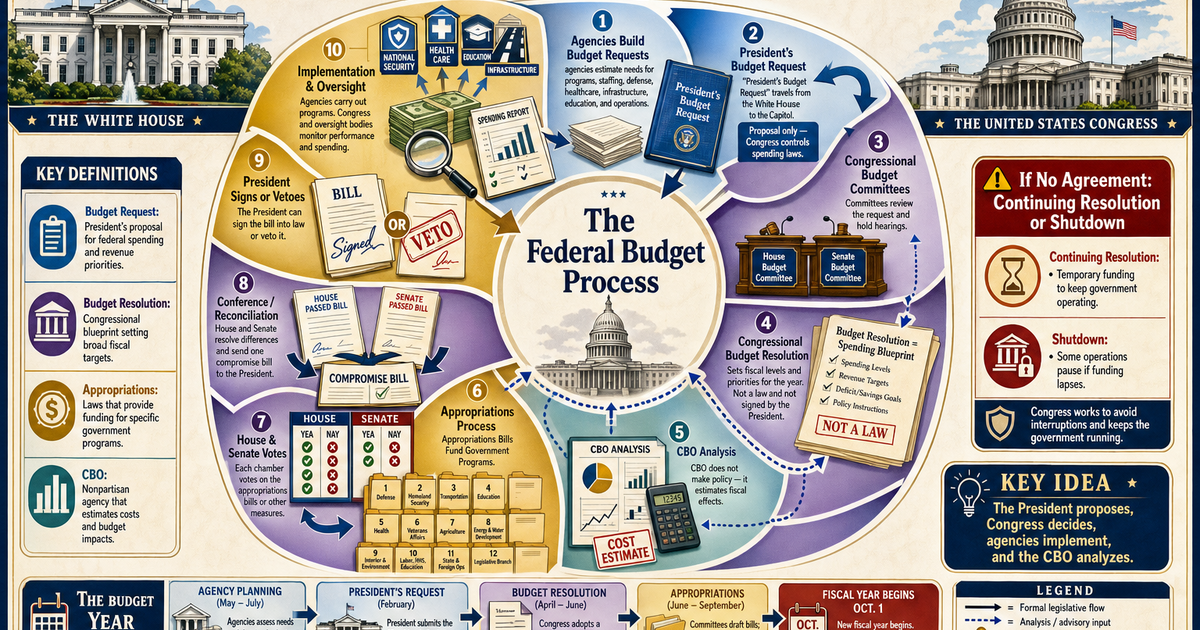 Civics: The Congressional Budget Process Infographic | LivePhysics™