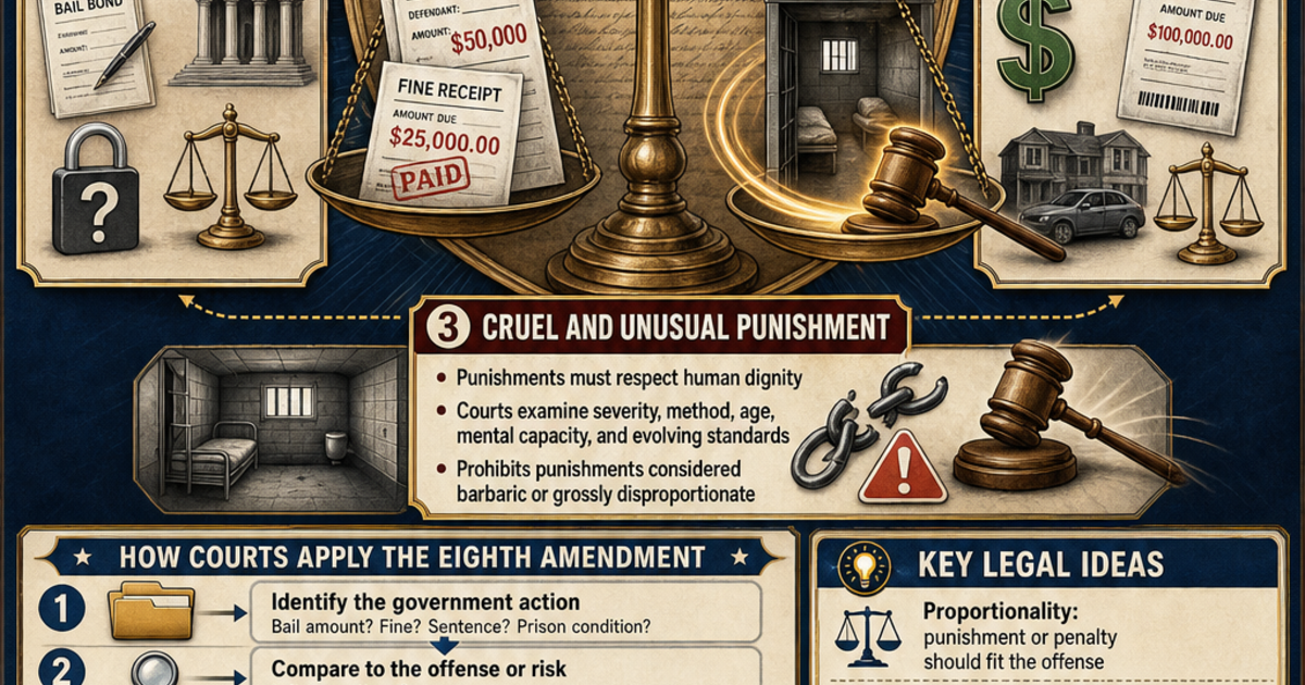 Civics: The Eighth Amendment Infographic | LivePhysics™