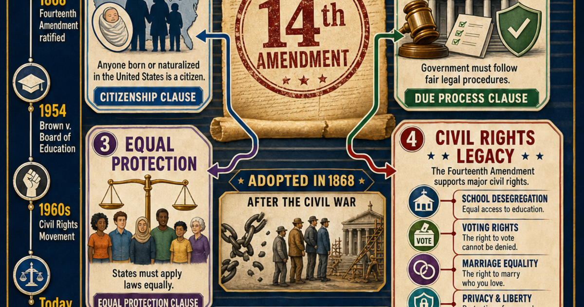 Civics: The Fourteenth Amendment Infographic | LivePhysics™