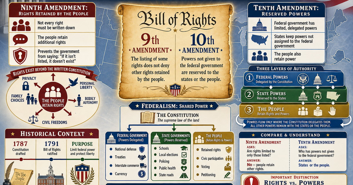 Civics: The Ninth and Tenth Amendments Infographic | LivePhysics™