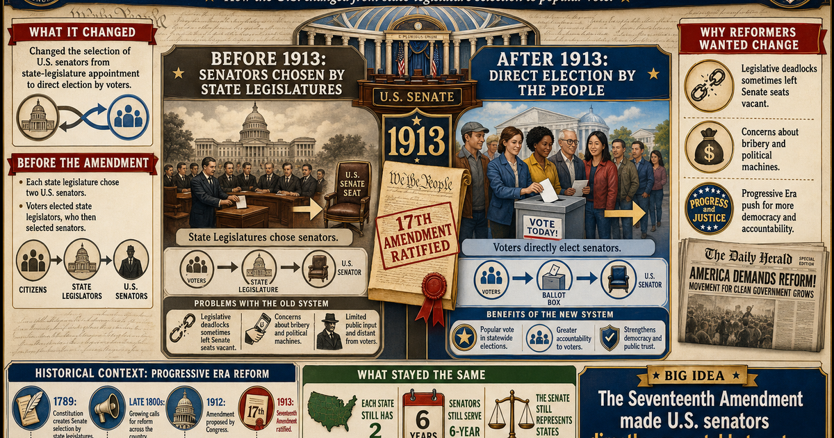 17th Amendment Examples Civics: The Seventeenth Amendment Infographic | LivePhysics™
