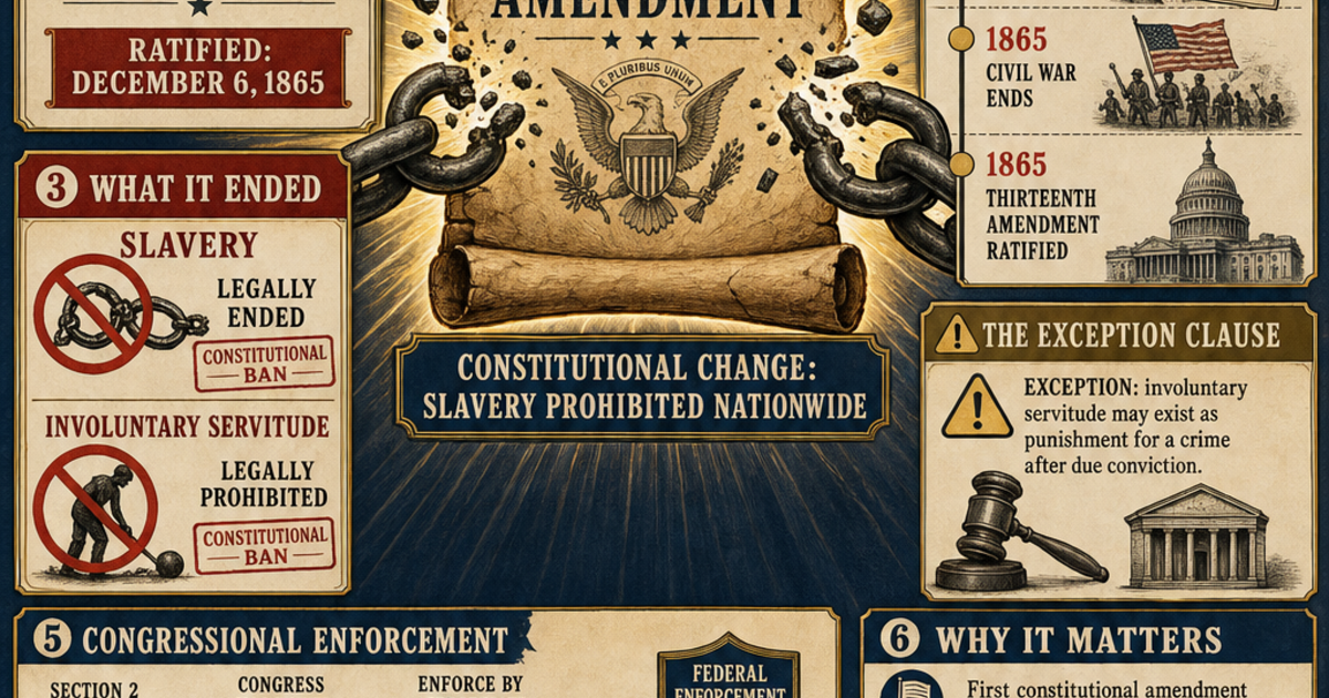 Civics: The Thirteenth Amendment Infographic | LivePhysics™