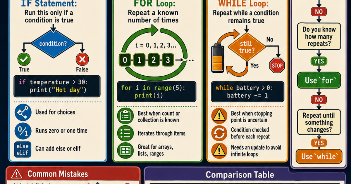 Loops and Control Flow Infographic | LivePhysics™