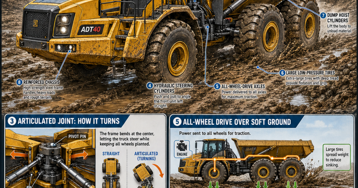 Construction Machines: The Articulated Dump Truck Infographic ...