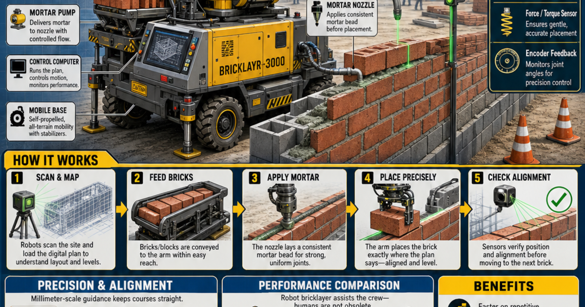 Construction Machines: The Robot Bricklayer Infographic | LivePhysics™