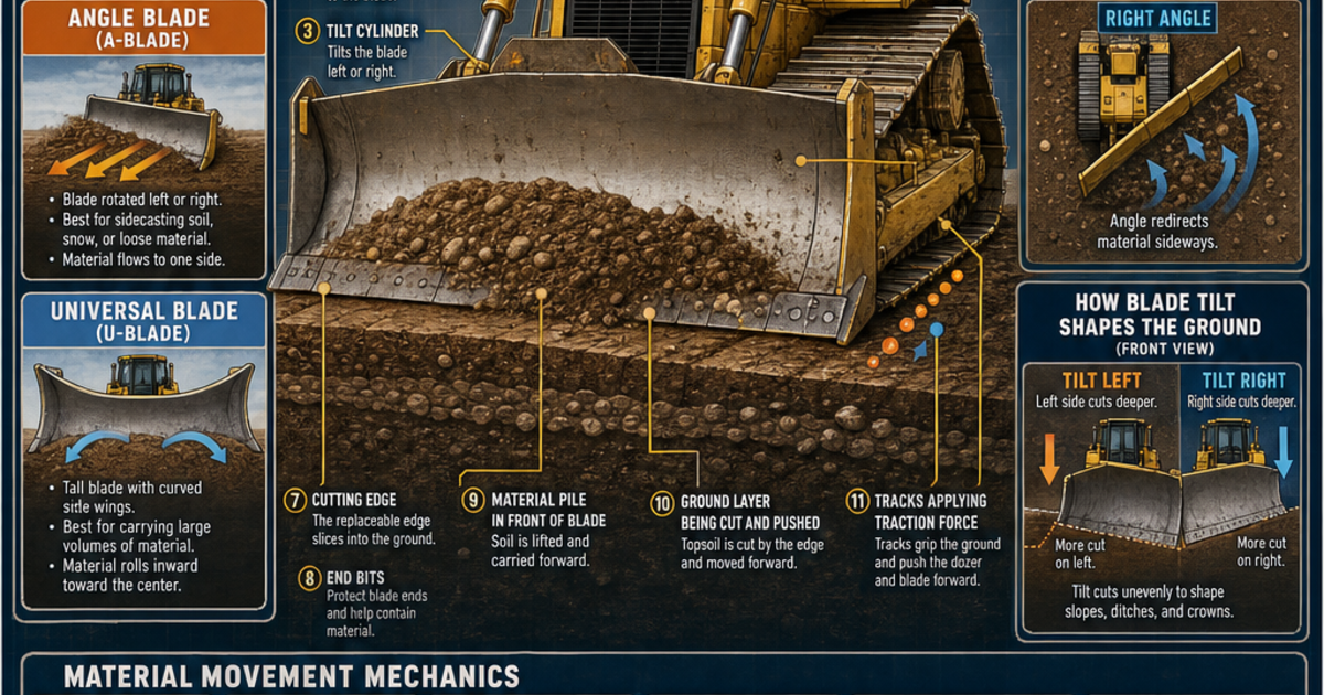 Construction Machines: The Dozer Blade Infographic | LivePhysics™
