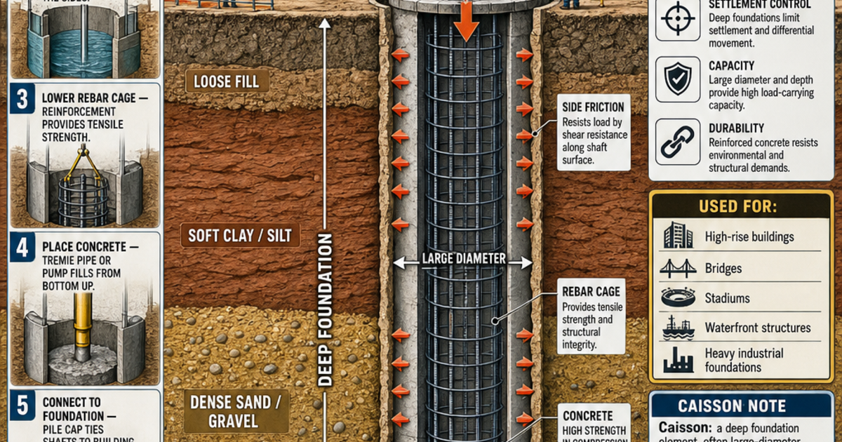 Construction Machines: Drilled Shafts and Caissons Infographic ...