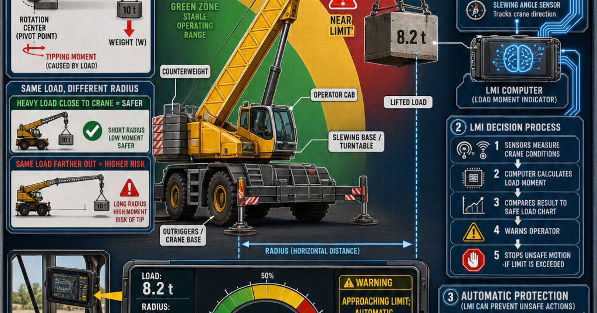 Construction Machines: The Load Moment Indicator Infographic | LivePhysics™