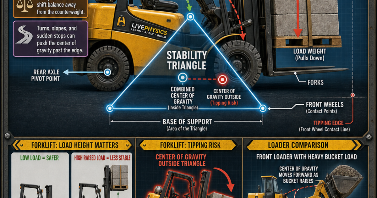 Triangle Stability Design Construction Machines: The Stability Triangle Infographic | LivePhysics™