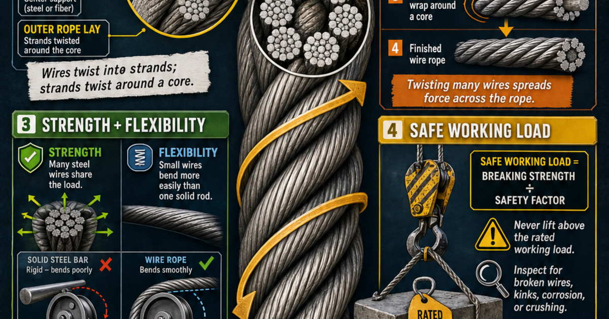 Tidying Rope Infograph Construction Machines: Wire Rope Infographic | LivePhysics™