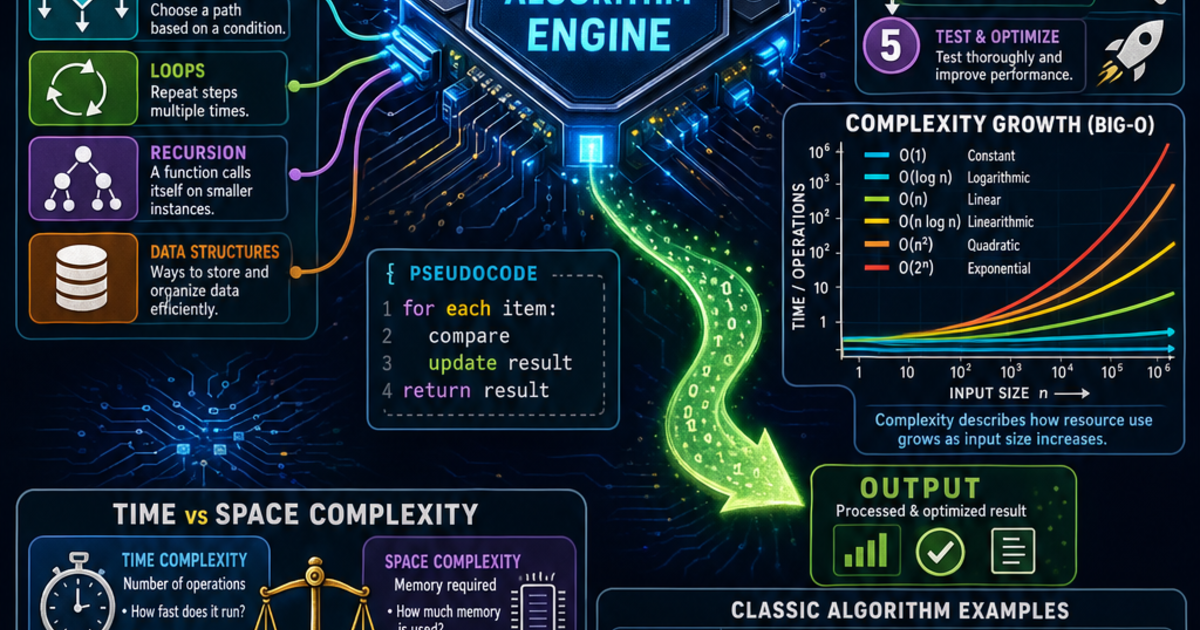 Algorithms and Complexity Infographic | LivePhysics™