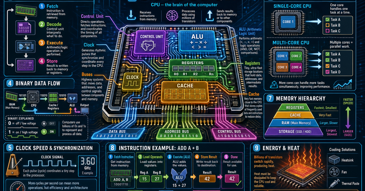 Haw Computer Work How Computer Processors Work Infographic | LivePhysics™