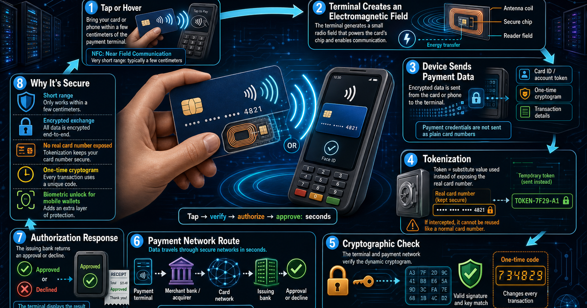How Contactless Payments Work Infographic | LivePhysics™