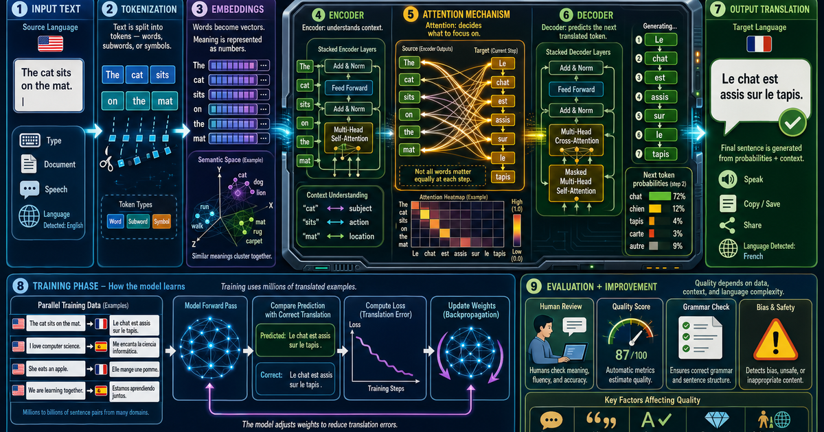 How Machine Translation Works Infographic | LivePhysics™