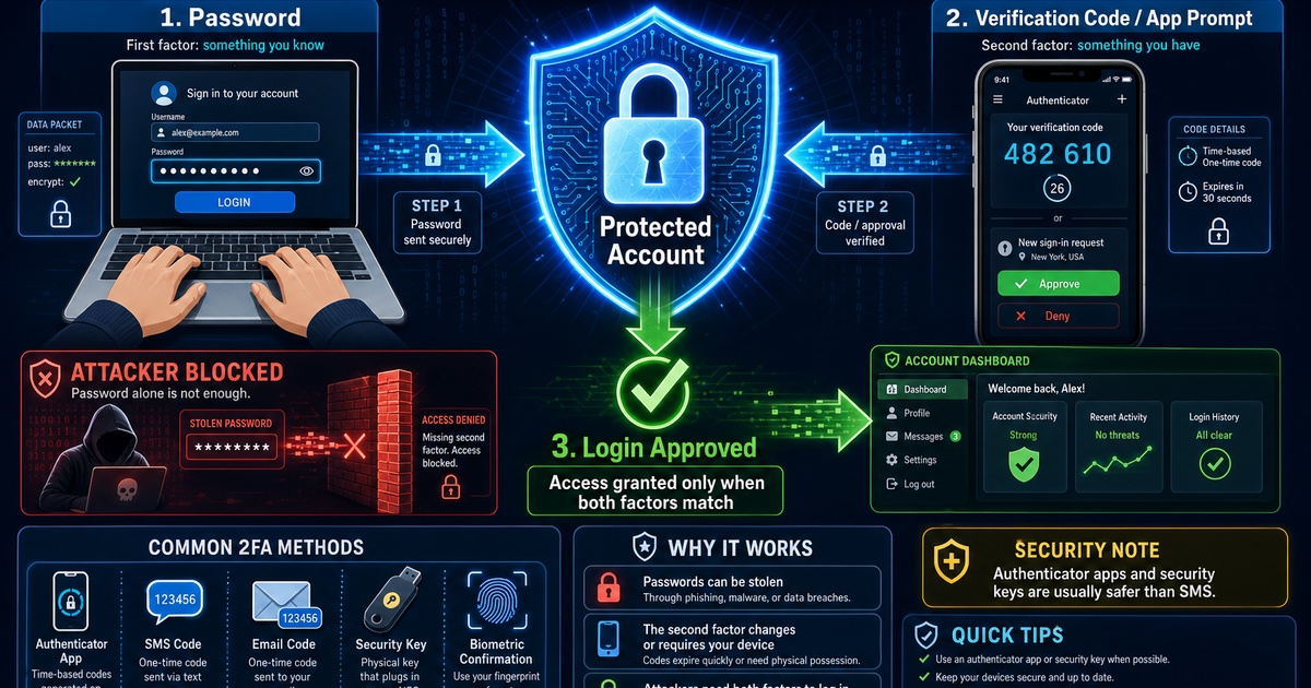 How Two-Factor Authentication Works Infographic | LivePhysics™