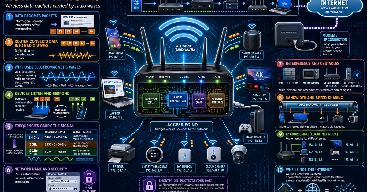 How Wrf Works How Wi-Fi Works Infographic | LivePhysics™