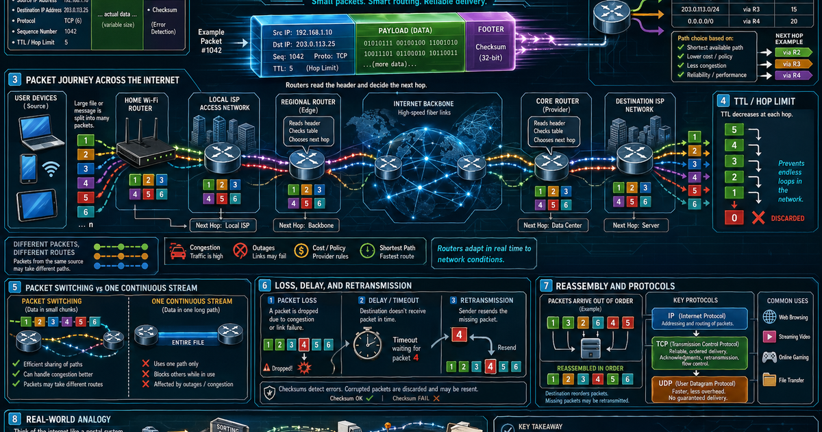 Internet Packets and Routing Infographic | LivePhysics™