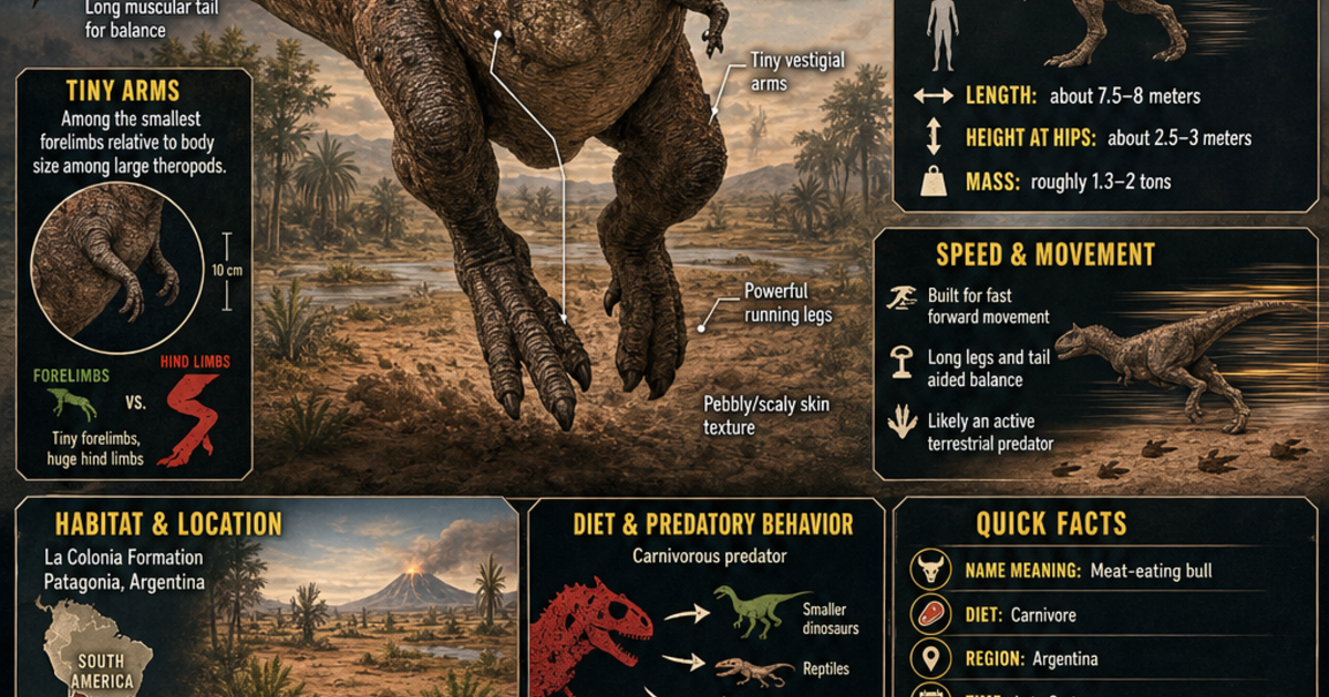 Dinosaurus Raurus Dinosaurs & Paleontology: Carnotaurus Infographic | LivePhysics™