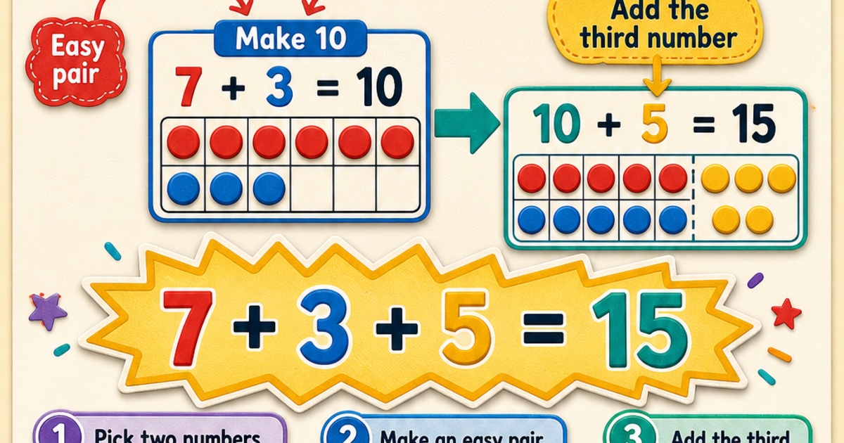 Algorithm For Adding Three Number Early Learners: Adding Three Numbers Infographic | LivePhysics™