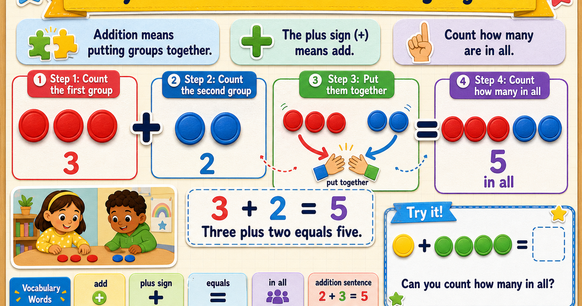 Early Learners: Addition as Putting Together Infographic | LivePhysics™