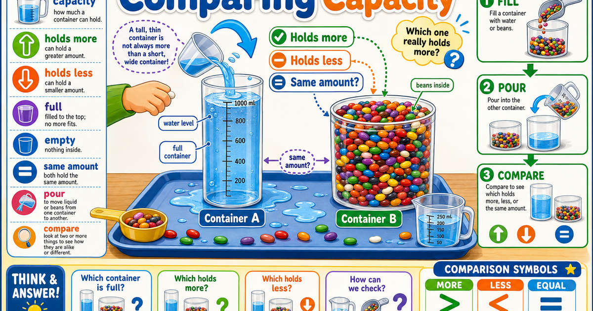Early Learners: Comparing Capacity Infographic | LivePhysics™