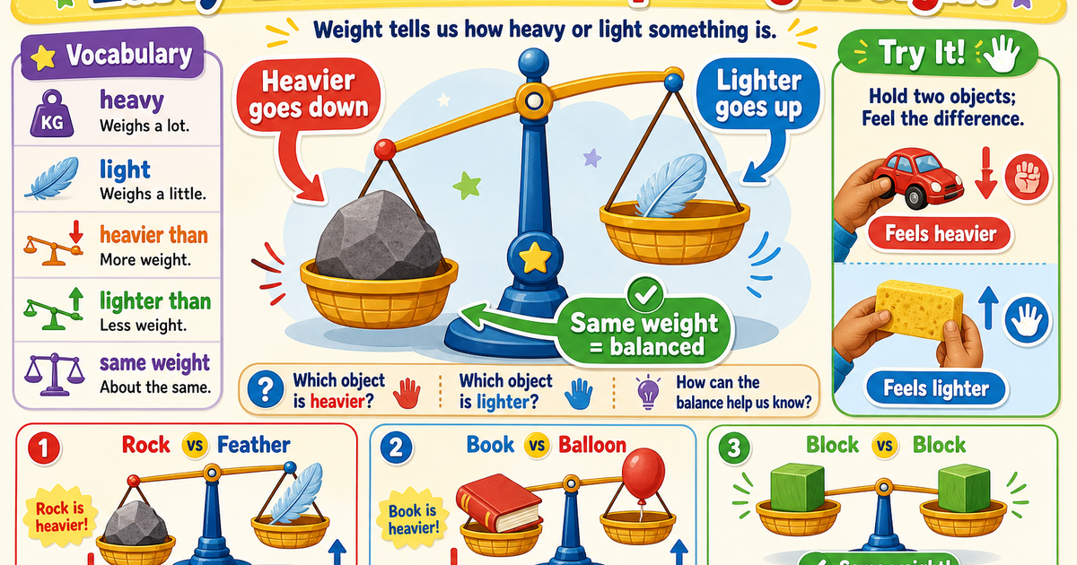 Early Learners: Comparing Weight Infographic | LivePhysics™