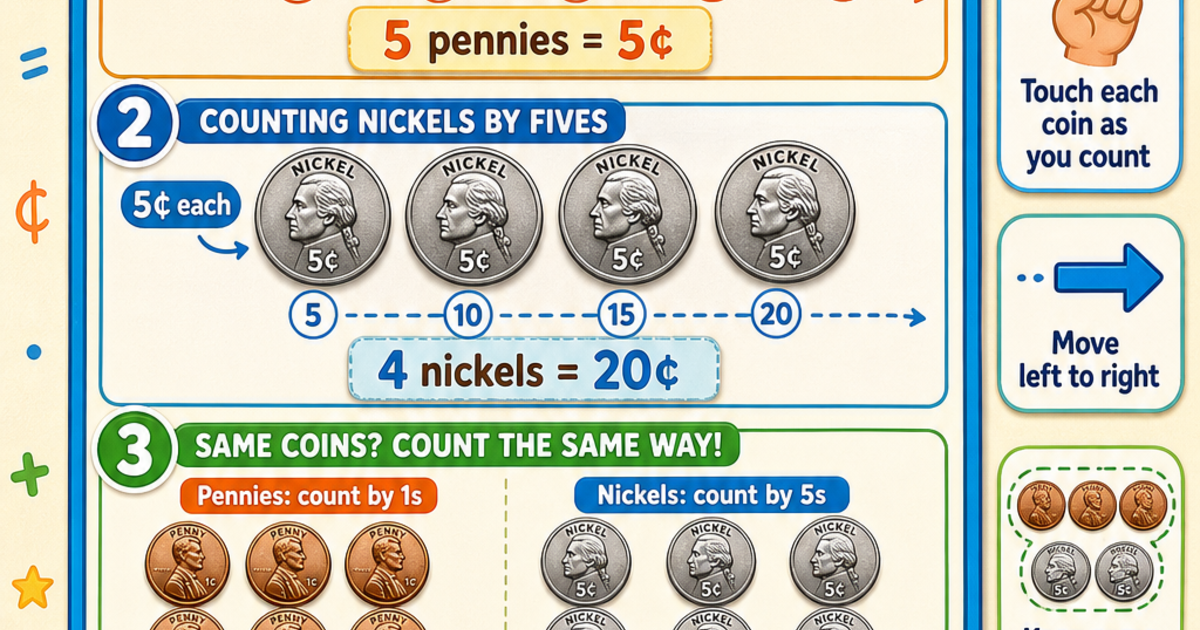 Early Learners: Counting Coins Infographic | LivePhysics™