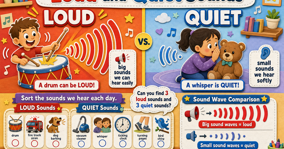 Early Learners: Loud and Quiet Sounds Infographic | LivePhysics™