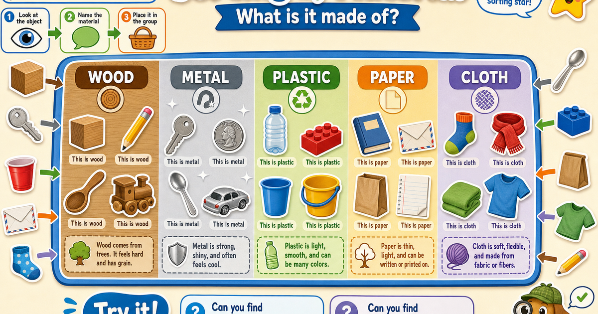 Early Learners: Sorting by Material Infographic | LivePhysics™
