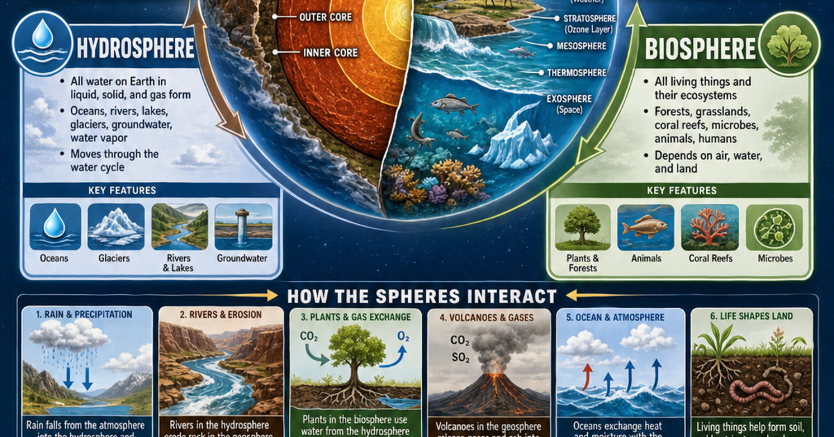 Earth's Four Spheres Infographic | LivePhysics™