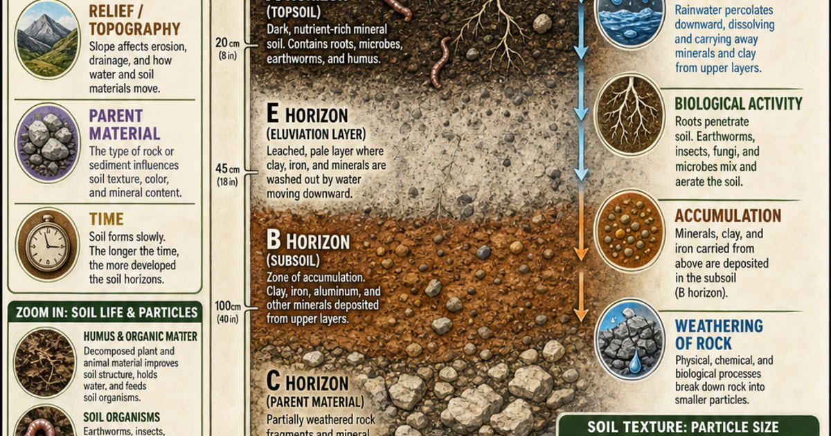 Soil Layers and Formation Infographic | LivePhysics™