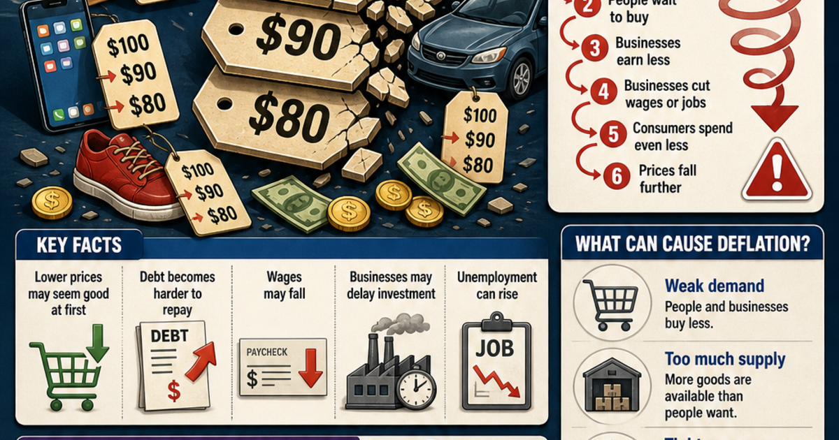 Economics & Personal Finance: Deflation and Its Dangers Infographic ...