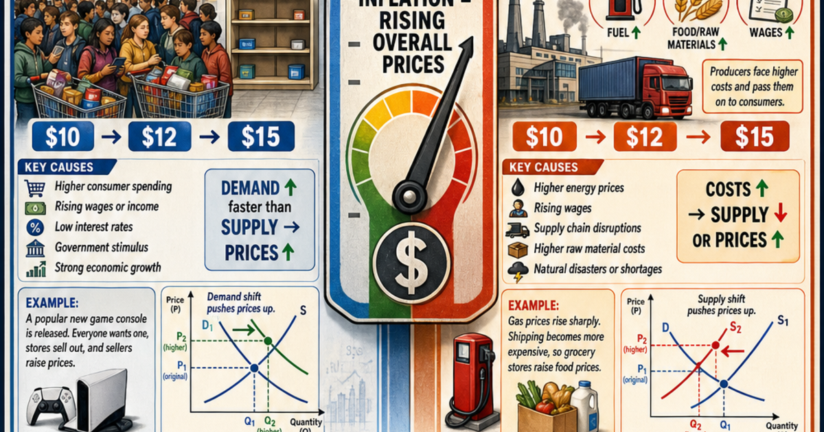 Pull Rates Infographic Economics & Personal Finance: Demand-Pull vs Cost-Push Inflation ...