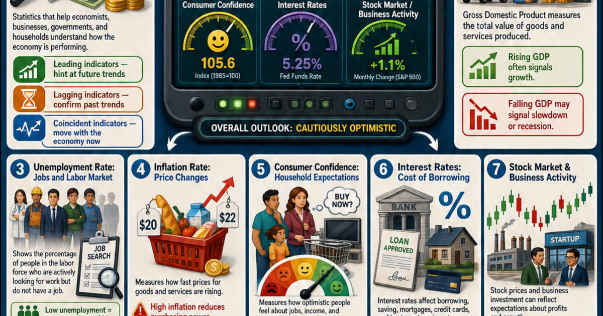 Indicator Pyhsics Economics & Personal Finance: Economic Indicators Infographic ...