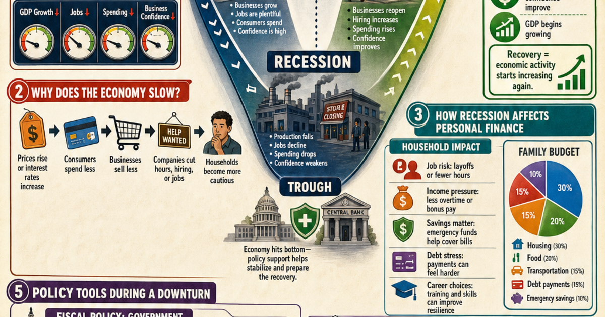 Recession Recovery Economics & Personal Finance: Recession and Recovery Infographic ...