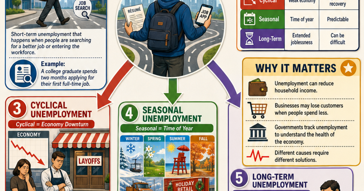 Economics & Personal Finance: Types of Unemployment Infographic ...