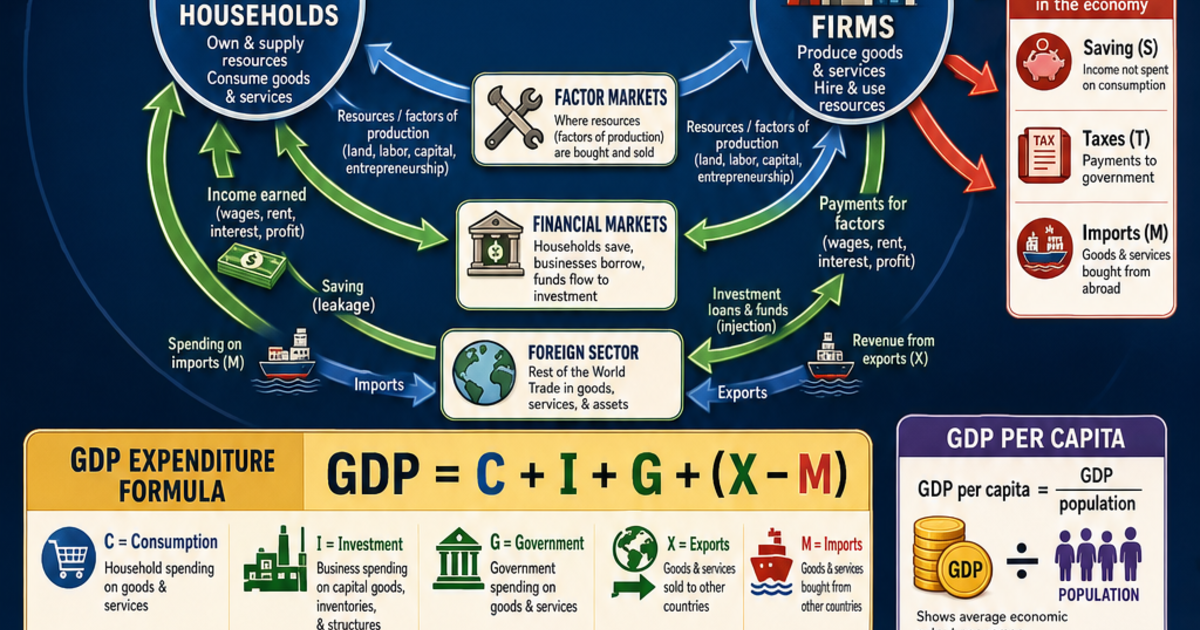 GDP and the Circular Flow Model Infographic | LivePhysics™