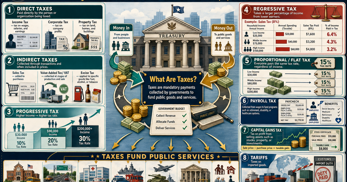 Types of Taxes Explained Infographic | LivePhysics™