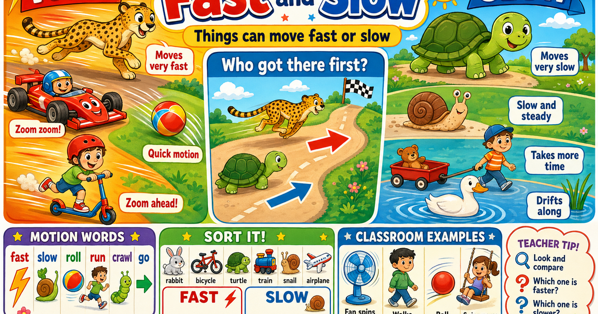 Slow And Fast Movements Examples Fast and Slow Infographic | LivePhysics™