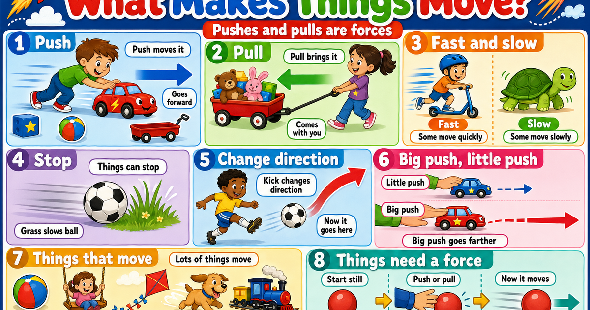 Moving Physics Examples What Makes Things Move Infographic | LivePhysics™