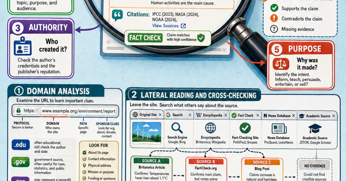 How to Check Whether a Source Is Reliable Infographic | LivePhysics™