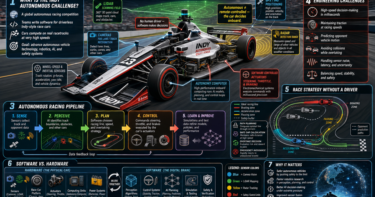 Autonomos Racing Autonomous Racing The Indy Autonomous Challenge Infographic | LivePhysics™