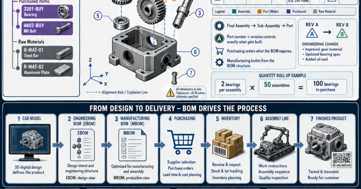 Engineering: Bill of Materials and Assemblies Infographic | LivePhysics™
