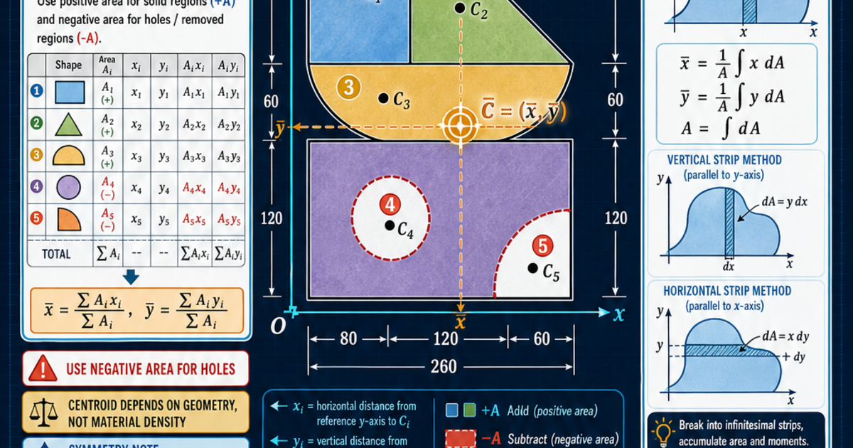 Engineering: Centroid of an Area Infographic | LivePhysics™