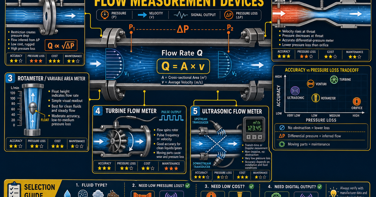 Flow Engineering Interface Engineering: Flow Measurement Devices Infographic | LivePhysics™